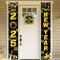 HOWAF Neujahr Party Dekorationen Silvester Deko 2025 Schwarz und Gold, Happy New Year Banner Hello 2025 Banner Willkommen Veranda Zeichen für Neujahrsdeko, Silvesterpartydeko