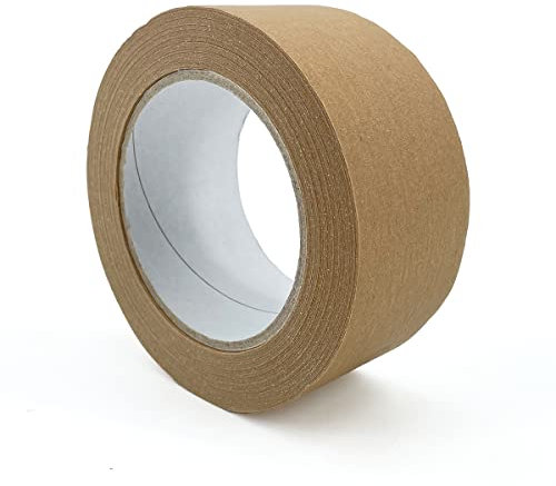 IMBALLAGGI 2000 - Nastro Carta Riciclata, 12 Pezzi 5cm x 50mt, Nastro Adesivo Pacchi per Scatole, Scatoloni e Cartoni, Trasloco e Spedizioni - Nastro Imballaggio Carta Ecologico, Resistente e Durevole