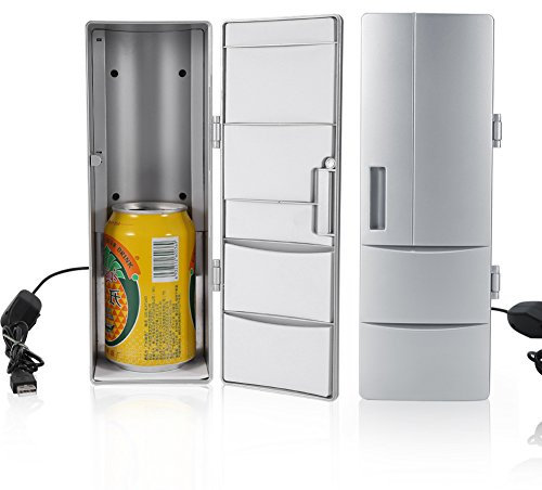 Frigorifero per Bevande - Mini USB 8,5 X 12 X 25 Cm Dispositivo di Raffreddamento per Frigorifero per Lattine Dispositivo di Raffreddamento per Bevande Scalda Birra da Viaggio Uso in Ufficio per 2 Lat