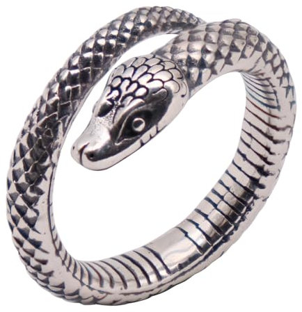 Vintage Echt 925 Sterling Silber Schlange Ring Schlangenring Schmuck für Herren Damen Offen und Verstellbar