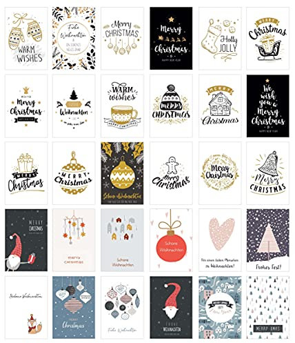 Edition Seidel Set 30 Weihnachtspostkarten Weihnachten Karten Postkarten Weihnachtskarten