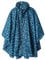 SaphiRose PONCHO Regenponcho Damen Herren wasserdichte, Regencape mit Kapuze Reißverschluss, Regenmantel Damen Wiederverwendbar, Regenponcho Fahrrad Wandern, Regenjacke Damen Leicht, Blau mit Blumen