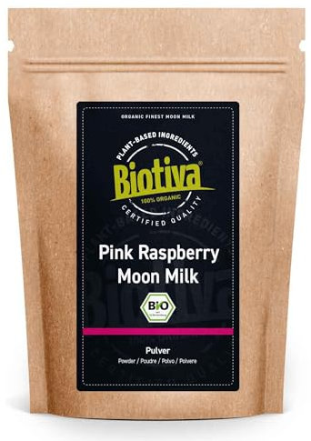 Biotiva Leche de la Luna Rosa 100g - Bebida ayurvédica - vegano - Sin azúcares añadidos - Probado y certificado en Alemania (DE-ÖKO-005)