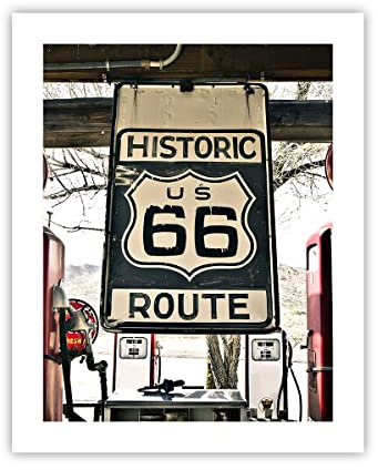 Poster ohne Rahmen Deko 40x50cm Straße alt 66 USA Wandposter Art Prints Wanddeko Bild Wand Kunstdruck Wandbilder Dekoration Wohnzimmer Schlafzimmer Küche Modern Wall Art Decor - P2XPA40x50-3573