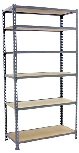 PROREGAL Schwerlastregal Giant MULI | HxBxT 250x90x50cm | 6 Fachböden | Fachlast 150kg | Grau | Lagerregal Kellerregal Werkstattregal Metallregal Fachbodenregal Steckregal