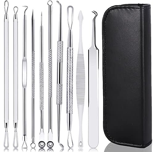 LenEurest Blackhead Remover Aus Edelstahl - Pickel Entferner Aus Edelstahl Comedone Extractor Aus Edelstahl Komedonenquetscher Set Für Alle Hauttypen Pickel Ausdrücken Werkzeug Mit Aufbewahrungsbox