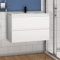 Aica Sanitär Waschtisch mit Unterschrank 80 cm Badmöbel Set Waschbecken mit Unterschrank Weiß Matt Softclose