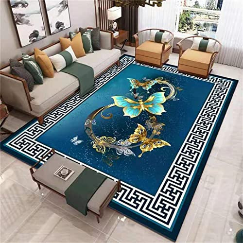 RUGMRZ décoration Salon Moderne Tapis Tapis De Chambre À Coucher De Salon De Style Chinois Simple décoration Salon Moderne Bleu carpette Salon Salle tapis200x250CM