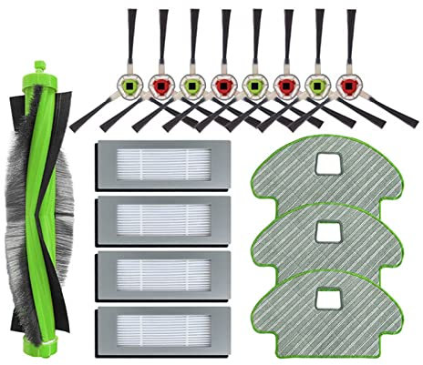 Parti di ricambio compatibili con iRobot Roomba Combo R113840 Robot Aspirapolvere Set di accessori 1 Spazzola Rotolante+4 Paia Spazzole Laterali+4 Filtri+3 Panno Mop Pad