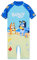 BlueY Maillot de Bain Fille Une Pièce Manches Longues ou Ensemble Rashguard Enfant et Bébé pour Plage Piscine Vacances (3-4 Ans, Bleu)