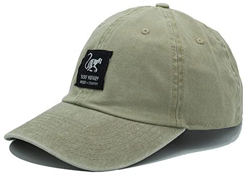 DRESSED IN MUSIC PLAY WITH ME Gorra Beisbol Classic Surf Monkey® - Gorra Dad de algodón sin Estructura - Aspecto Envejecido (Beige)
