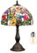 Kinbolas Tischlampe im Tiffany Stil,Vintage Nachttischlampe Schlafzimmer Deko Lampe,Jugendstil Art Deco Tischleuchte,Bunte Glas lampenschirm 30cm / 12 Zoll Mit E27 Birne(Color:B-6)