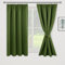 JIUZHEN Verdunklungsvorhänge Gardinen mit kräuselband Vorhang Blickdicht Vorhänge Wohnzimmer Gardinen Schlafzimmer Thermovorhang Oliv Grün, H137 x B117 cm,2er Set