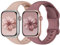 Yoohoo 2 Stück Silikon Armbänder kompatibel mit Apple Watch Armband 40mm 41mm 42mm 44mm 45mm 46mm 49mm für Damen Herren,Sport Ersatzarmband für iWatch SE Series 10 9 8 7 6 5 4 3 2 1 Ultra Ultra2