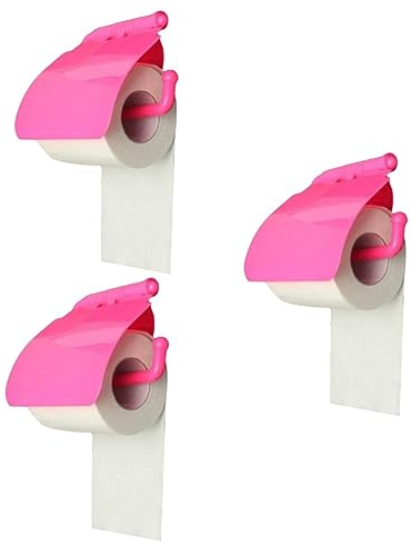 DOITOOL 3pcs Box Wall Mounted Toilet Paper Holder Cover Storage Tissue Box for Bathroom Lavatory Tissue Paper Toilet Roll Holder