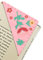 CuteHome personalisierte Hand bestickt Ecke Lesezeichen, einzigartige niedliche Blume Stickerei Lesezeichen Zubehör für Buchliebhaber（1 Stück, Rosa)
