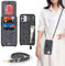 Zouzt for iPhone 12 Pro Max/iPhone 13 Pro Max 6.7 Inch Case with Cord and Card Holde, Zipper Wallet Case with Crossbody Lanyard Ring Adjustable Necklace Protective Cover Women - Black Leopard