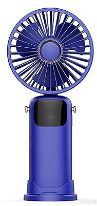 COSINE 3000 mAh Summer Handheld Fan Portable Plegable Fan USB Carga High Wind Power Fan + LED Screen For Student Blue