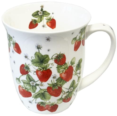Tasse en Porcelaine Fine Bouquet de fraises