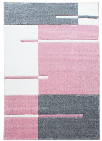 Kurzflor Teppich Hara Läufer, Farbe: Pink, Größe:80x150 cm
