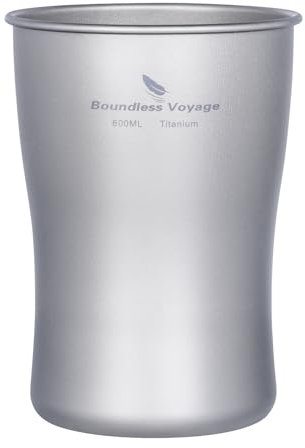 iBasingo Gobelet à bière en titane 600 ml pour camping ultra léger empilable à une couche pour café glacé thé juteux eau froide cola tasse d'extérieur portable durable en métal Ti3233D