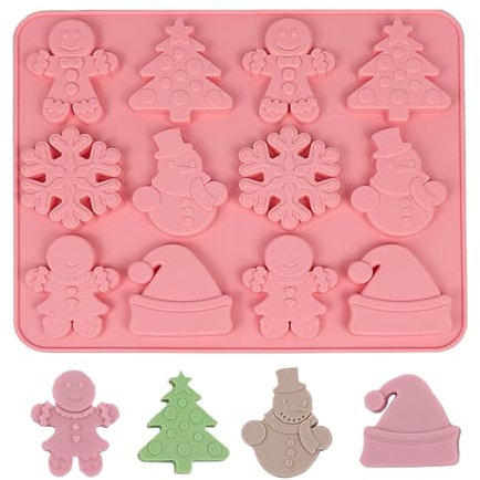 Weihnachten Backform, Silikon Weihnachts Schokoladenform Lebkuchenmann Kuchenform Weihnachts Schokoladenform Wiederverwendbar Weihnachten Silikonform für Torten Weihnachts Kekse Backen Schokolade