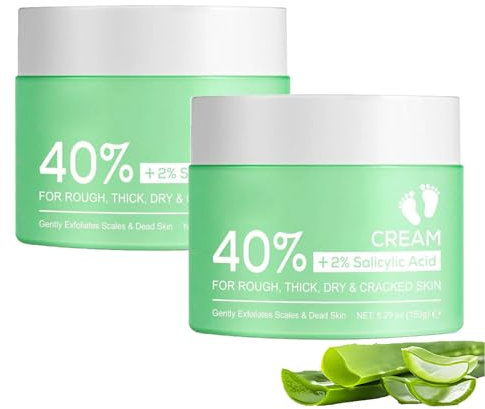 Urea Creme 40 prozent, Urea-Fußcreme Plus Tiefenwirksame Feuchtigkeitsversorgung für trockene, Bodylotion Mit Hyaluronsäure, Teebaum und Aloe Vera für Tiefe Feuchtigkeit (2)