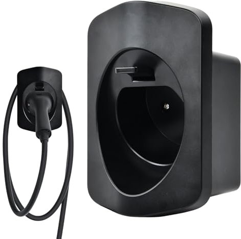 Gudalea Typ 2 EV Ladegerät Halter, Wandhalterung EV Ladekabel Organizer, mit Montagezubehör, Kabelaufhängung und Stecker-Halterung in Einem für Indoor Outdoor Verwendung - Schwarz