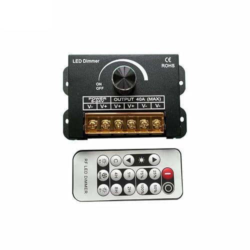 WHARGTSL DC5V-12V 24V RF Bouton sans Fil variateur en continu 40A Haute Puissance