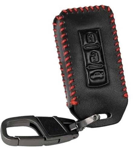 MUEOSI Car Key Fob, for Mitsubishi, Outlander Lancer EX ASX Colt Grandis Pajero Sport W/Keychain Leather Key Case Cover Shell Fob car key shell