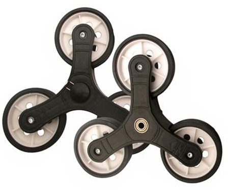 TopHomer 2 Stücke Treppe Klettern Trolley Räder, 3 Rad Hochleistungs Einkaufstrolley Ersatzräder für Möbel Wäsche Einkaufswagen (Modell B)