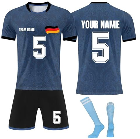 Generisch Deutschland Fussball Trikot Em 2024 mit Eigenem Namen Nummer Logo Herren/Damen,Fussball Trikot Kinder Trikot,Benutzerdefiniertes Personalisierte Fussball Trikot Set für Kinder/Erwachsene