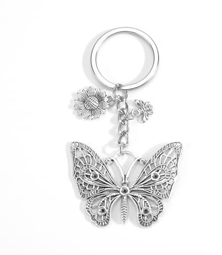 Porte Clés Papillon, Porte Clés Mignon, Cadeau d'Anniversaire et pour Amie, Femme, Clef Voiture, Idées Cadeaux