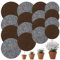 16 Pcs Plant Coaster Mat 4/6/8/10 Inch Felt Plant Saucer Reversible Round Fabric Plant Pad Mat Absorbent Flower Pot Coaster Mats Waterproof Felt Saucers Cork Mat for Indoors Outdoor Plant Pot