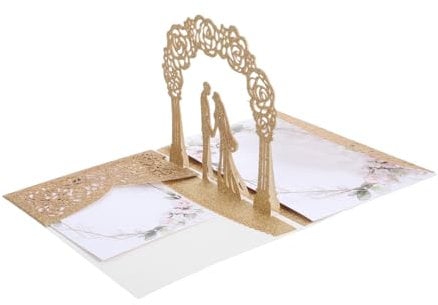 Tofficu 3d-glitzer-hochzeitseinladungen Im Gewölbten Türstil Elegantes Und Romantisches Set Für Die Verlobungs- Hochzeits- Und Feierzeremonie