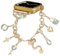 REALSIGN Stylish Metal Band Compatible with Apple Watch 41/40/38mm Women,Link Chain with Cute Pendants Unique Charms Strap for iWatch Series 10 9 8 7 6 5 4 3 SE (2-Bling Gold, 38MM)