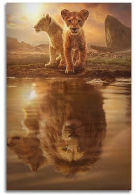 SKUGHEWK Filmposter Der König der Löwen Mufasa Legende auf Leinwand, Wandkunst, 20 x 30 cm, Schlafzimmer-Dekor