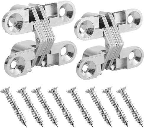 2 Bisagras Ocultas, Bisagras Cruzadas, Aptas Para Herrajes De Muebles, Herrajes, Puertas De Madera, Armarios, Armarios, Cajas De Madera, Bisagras Para Puertas Plegables De 180 Grados