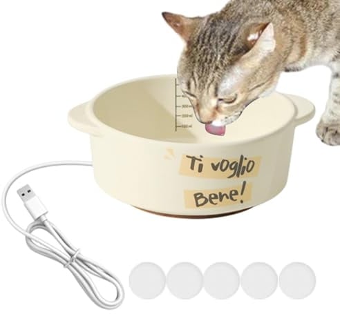 Beheizter Wassernapf Für Hunde – Beheizter Hundenapf, Beheizter Wassernapf Aus Keramik | Automatische Tränke Mit Konstanter Temperatur Für Hunde, Katzen, Kaninchen, Vögel, Hühner