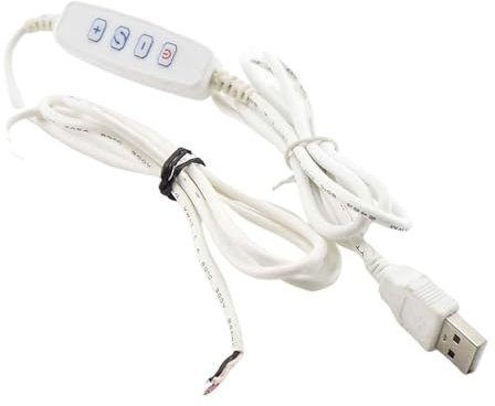 3-poliges DC 5V LED-Dimmer-Verlängerungskabel, U-Port-Netzkabel, Dimmleitung, LED-Lampe, Farbsteuerungsschalter-Adapter(White)