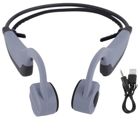 GLOGLOW BT Bone Leitung Kopfhörer IPX8 Water Proof Komfortable Klare Klangqualität 16G MPEMEITEN MP3 -Player mit Einstellbarem Riemen für Land- und Wasseraktivitäten, mit 12 Stunden (Grey)