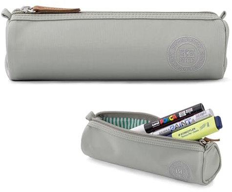 X SIM FITNESSX Oxford Stoff Federtasche Rundes Design - Kleine Federmäppchen Schulfedertasche Mädchen Schreibtischorganizer für Schule & Büro (Grün)