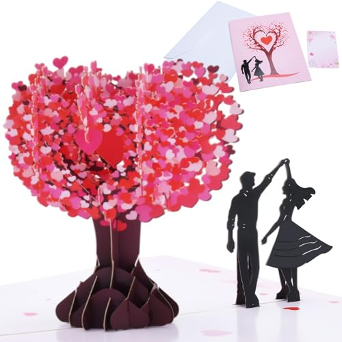 Moorstdel Hochzeitskarte, Karte Hochzeit 3D Liebesbaum, Verlobungsgeschenk, Hochzeitskarten mit Umschlag und Grußkarte, Karte für Valentinstag Hochzeitstag, Personalisierte Geburtstagskarte