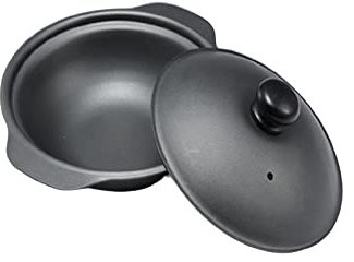 Faitout en fonte épaisse – Compatible avec plusieurs cuisinières, casserole en fer brut avec couvercle pour la cuisine et l'ébullition à la maison, durable et polyvalente