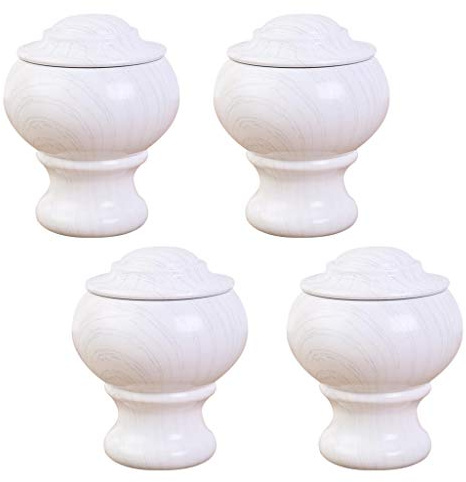 PawwJoy Endkappen für Gardinenstangen, 28 mm, Weiß, PVC, dekorative Fenster-Vorhangstangenspitzen für Zuhause, Hotel, Bar, Dekoration, 4 Stück