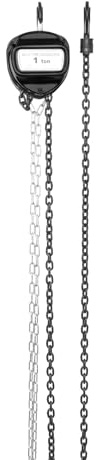 Flaschenzug | Kettenzug | Kettenzug 1000kg | Handkettenzug | 6m Hubhöhe | G80 Manganstahl | 360° Drehbarer Haken | Doppelbremse | Für Industrie/Bau/Lager (Schwarz)