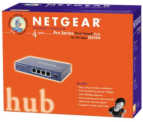 Netgear 4 Port 10/100 Hub DS104UK