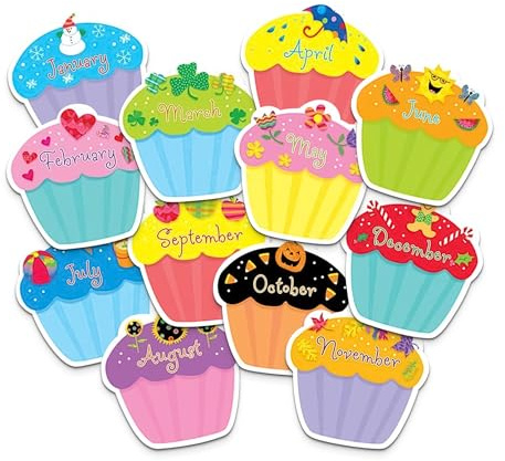Creative Teaching Press Cupcake Accents for Bulletin Boards & Classrooms, CTP 10” Jumbo Designer Cutouts, 12-Piece Set
