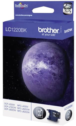 Brother LC-1220BK Inkjet Cartridge, Black, Single Pack, Standard Yield, Includes 1 x Inkjet Cartridge, Brother Genuine Supplies