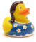 Duckshop I Badeente I Quietscheente I Ente Dirndl I L: 7,5 cm I inkl. Badeenten-Schlüsselanhänger im Set